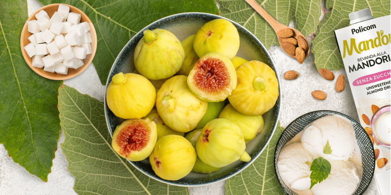 Fichi e gelato al latte di mandorla