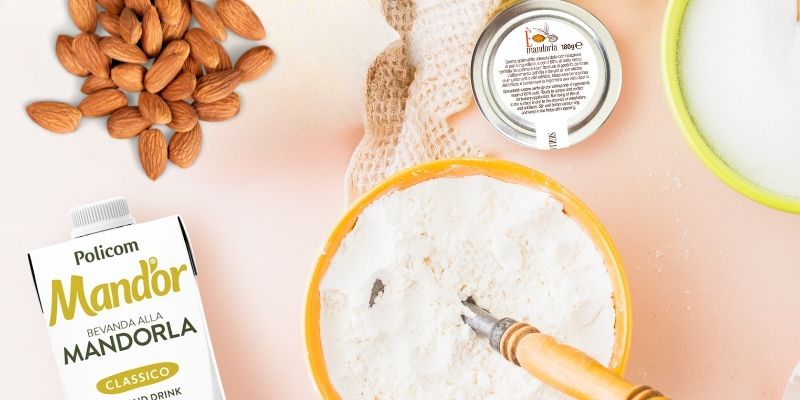 Torta alla crema di mandorle.