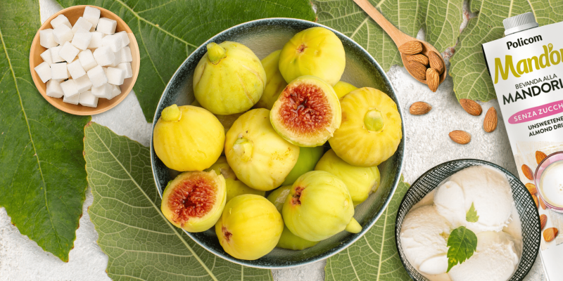 Fichi e gelato al latte di mandorla